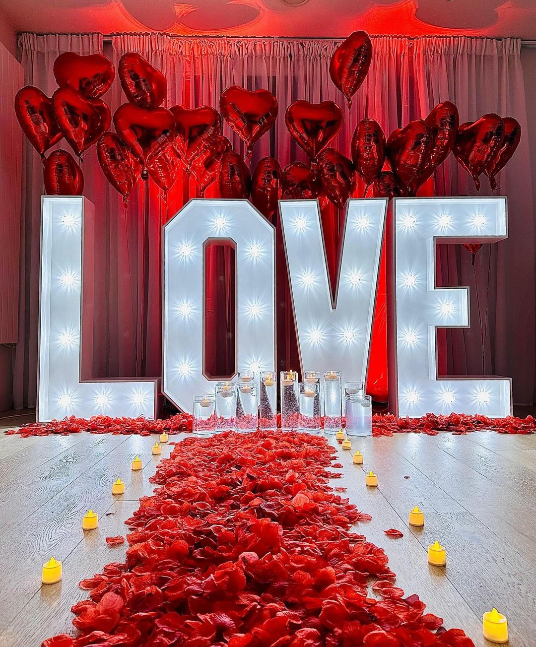 Light-up letters at a wedding